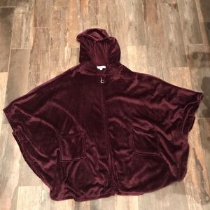 Burgundy cape with hood